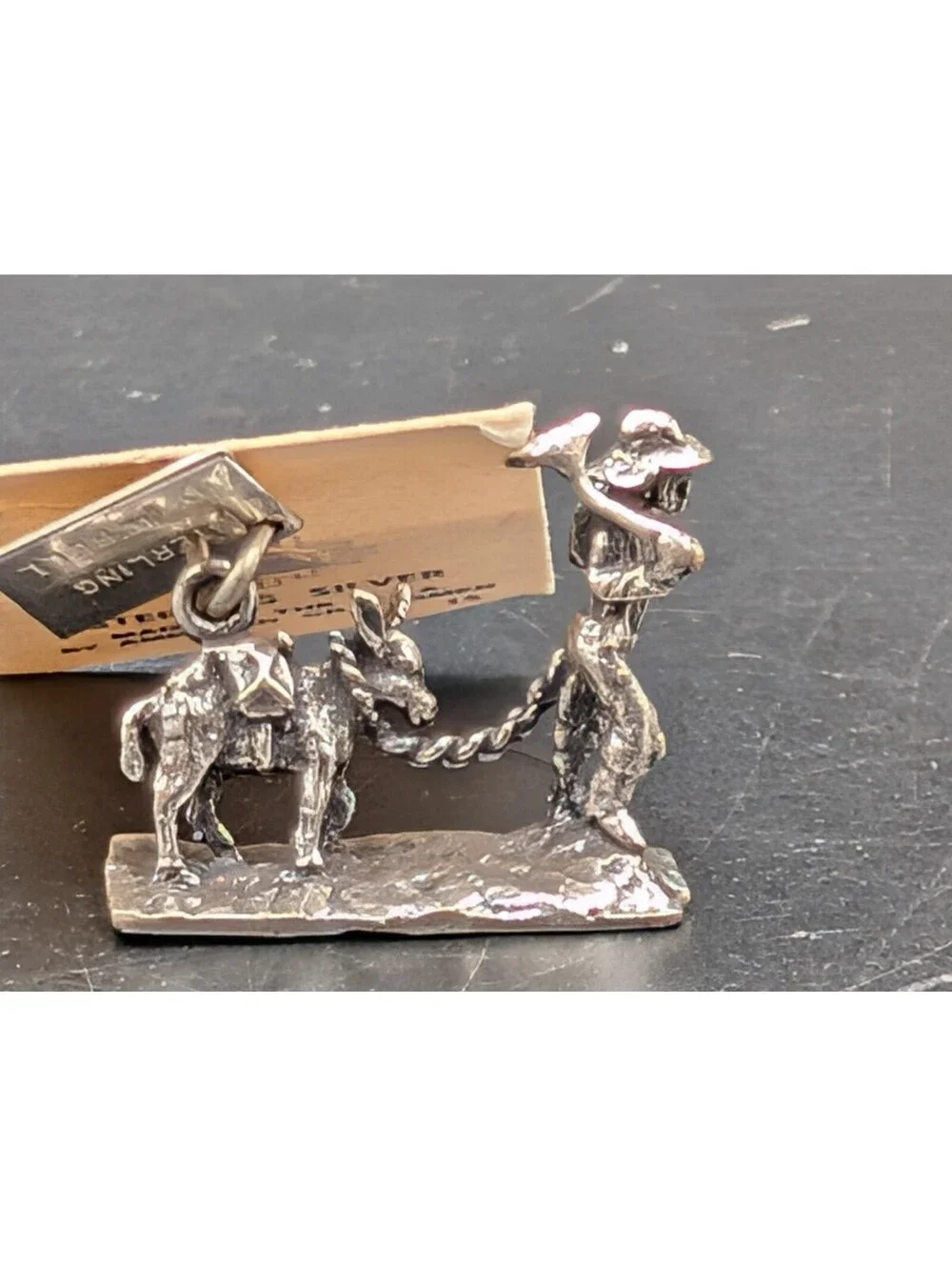 Vintage Bell Trading Post Sterling Silver Prospector & Donkey Charm California